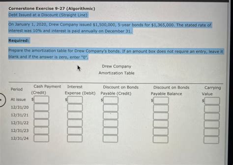 Solved Cornerstone Exercise 9 27 Algorithmic Debt Issued Chegg