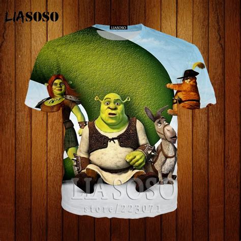 Shrek Shirt Funny T Shirts Hip Hop Clothing Short Sleeve Tshirt 3d Print T Shirt Men Clothes