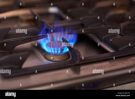 Burning Gas Stove Flame Stock Photo Alamy