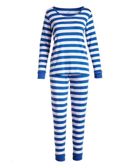 Take A Look At This Blue And White Stripe Pajama Set Women Today