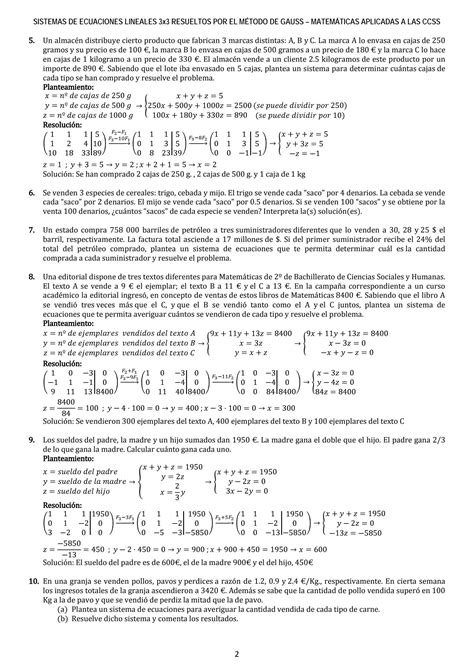 Solution Sistemas De Ecuaciones Resueltos Por M Todo De Gauss Studypool