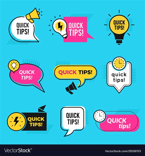 Quick Tips Graphic Outline Shapes Tricks Vector Image