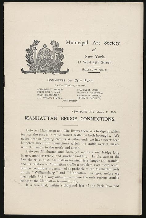 Municipal Art Society Of New York Committee On City Plan Statement