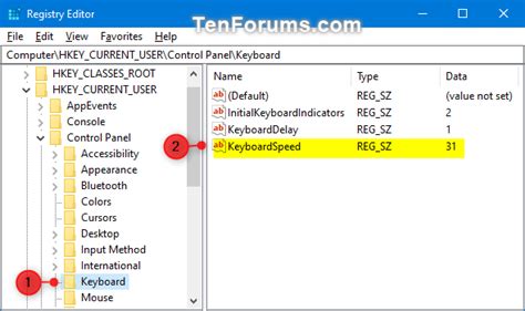 Change Keyboard Character Repeat Delay And Rate In Windows Tutorials