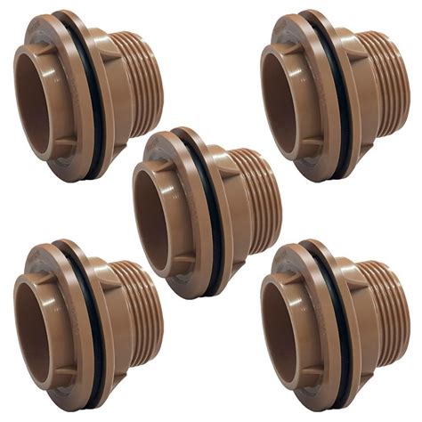 Kit 5X Adaptador Flange 25Mm 3 4 Marrom Para Caixa D Água Submarino