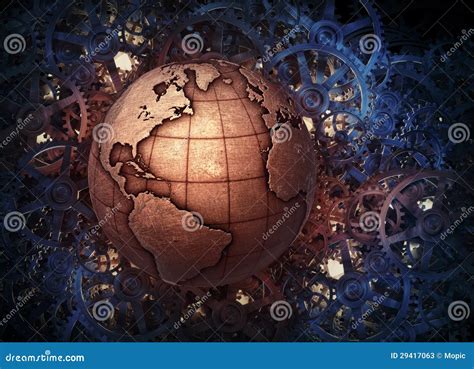 Metallic Earth Globe Stock Illustration Illustration Of Force