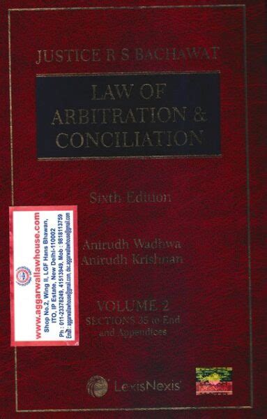 Lexisnexis Rs Bachawat Law Of Arbitration And Conciliation Set Of 2 Vols By Anirudh Wadhwa