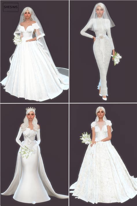 Shesims Sims 4 Wedding Dress Sims 4 Dresses Free Sims 4