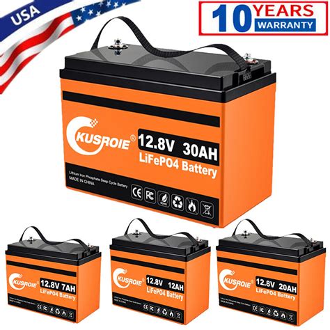 Kusroie 12v 30ah 20ah 12ah 7ah Lithium Battery Deep Cycle Lifepo4 For Rv Boat Ebay