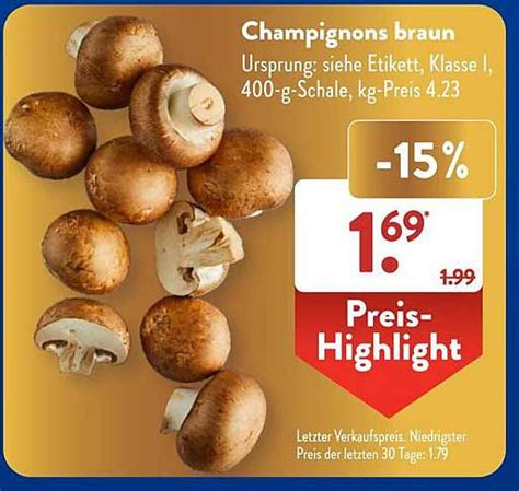 Champignons Braun Angebot bei ALDI SÜD 1Prospekte de