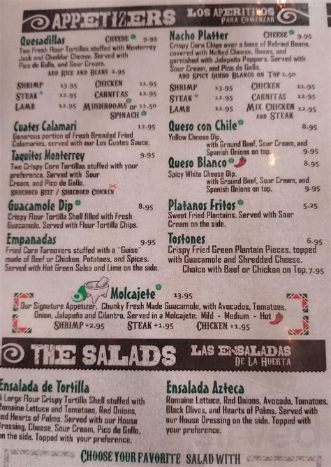 Menu For Los Cuates Cantina In 2429 18th St Nw Wa Sirved