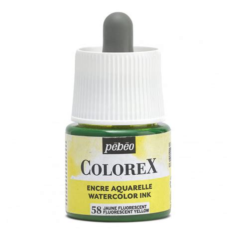 Encre Aquarelle Colorex 45 Ml Jaune Fluo Scrapmalin