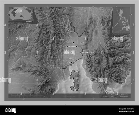 Davao Del Norte Province Of Philippines Grayscale Elevation Map With