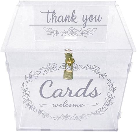 Transparente Kartenbox für Hochzeitskarten mit Schloss Hochzeits