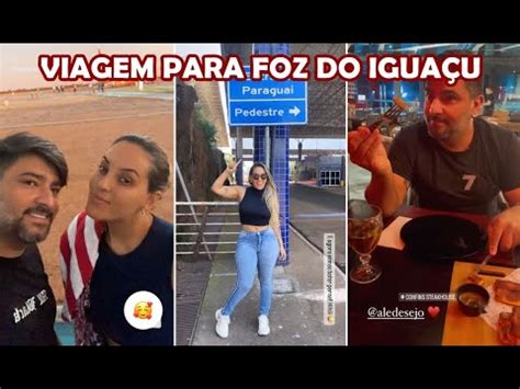 Yara e Alessandro fazendo uma viagem de casal para Foz do Iguaçu