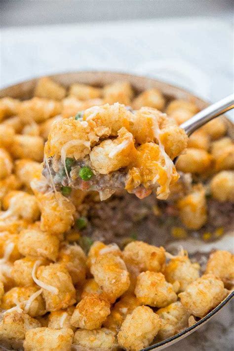 Hamburger Hotdish Tater Tot Casserole The Kitchen Magpie