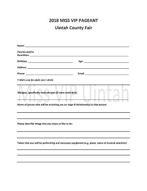 Fillable Online Uintah County Fair Fax Email Print Pdffiller