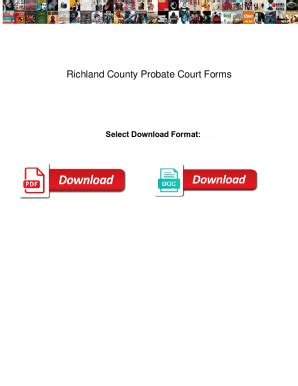 Fillable Online Richland County Probate Court Forms. Richland County ...