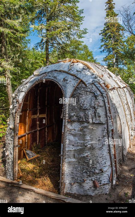 Birchbark Lodge Anishinaabe Indian Ojibway Camp By Bruce Montagne