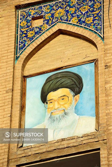 Portrait Of Ayatollah Chamenei On The Ali Qapu Palace Imam Square