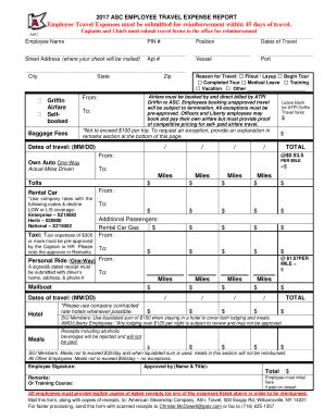 Fillable Online Employee Travel Expenses Must Be Submitted For