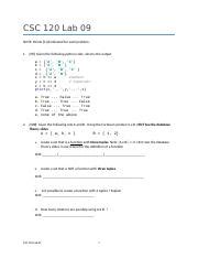 Lab Docx Csc Lab Note Points X Indicated For Each Problem