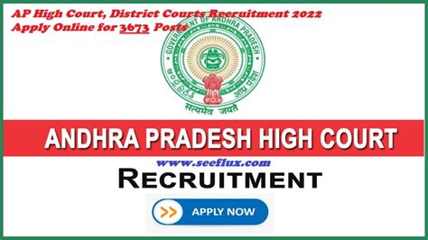 Ap High Court District Courts Recruitment Apply Online For