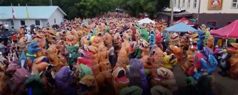 Prehistoric Party Canada Town Breaks Dancing Dinosaur World Record