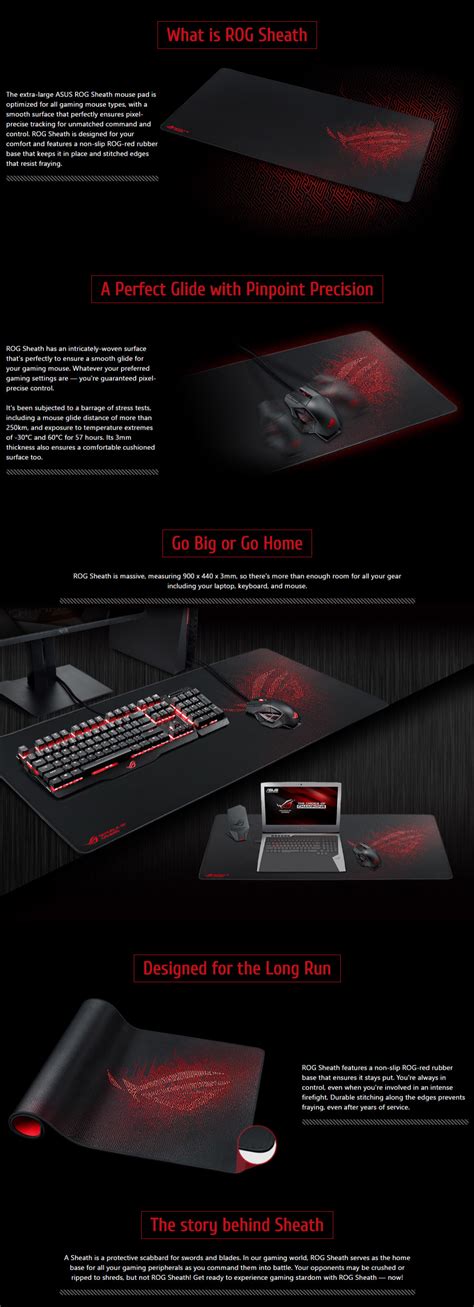 Buy ASUS ROG Sheath Gaming Mouse Pad [ROG-SHEATH] | PC Case Gear Australia