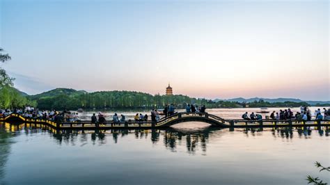 Hangzhou Lake Landscapes And Temple Pavilion Image Free Stock Photo