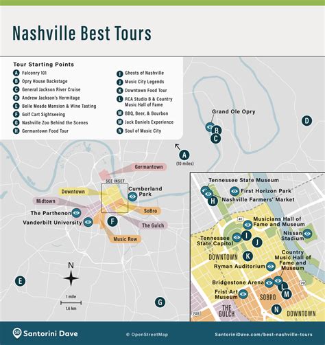 Tourist Map Of Downtown Nashville