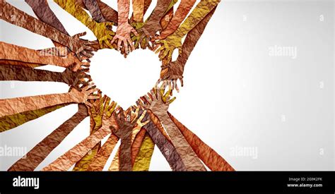 Diverse Hands Heart And United Diversity Or Unity Partnership In A