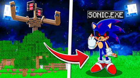 INVOQUEI O SONIC EXE PARA DERROTAR O SIREN HEAD NO MINECRAFT YouTube