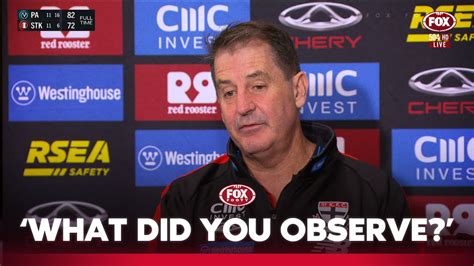 Fired Up Ross Lyon Turns The Tables On Journos Saints Press