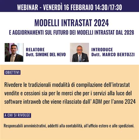 Webinar Modelli Intrastat Studio Del Nevo