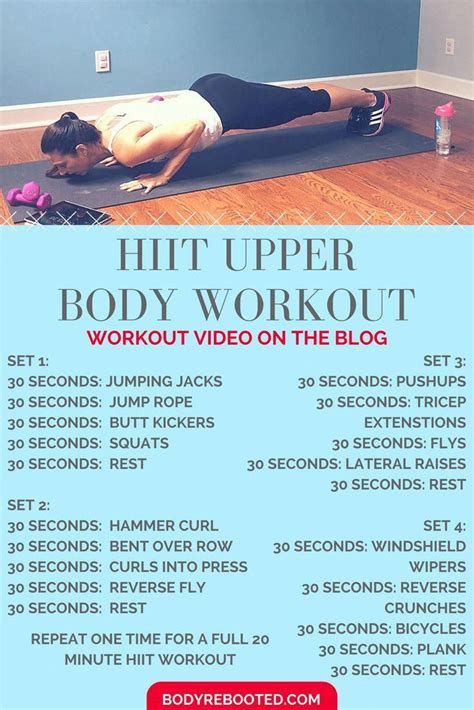 6 Day Hiit Workout With Weights Upper Body For Women Fitness And