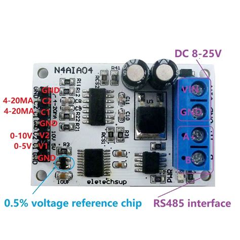 M Dulo De Adquisici N Anal Gica De Voltaje RS485 Modbus RTU ADC 4 20MA