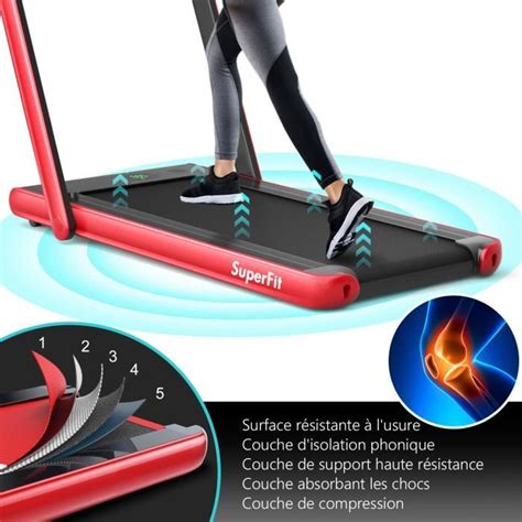 COSTWAY Tapis de Course Marche Pliable Contrôlé par APP Bluetooth 12 Km