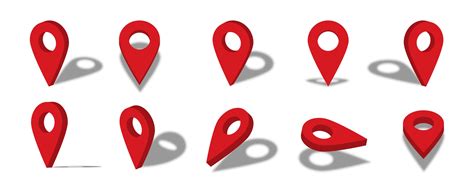 Location 3d Icon Illustration With Different Views And Angles 3256684