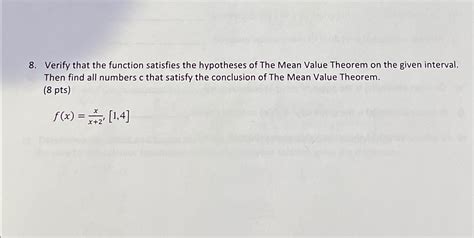 Solved Verify That The Function Satisfies The Hypotheses Of Chegg