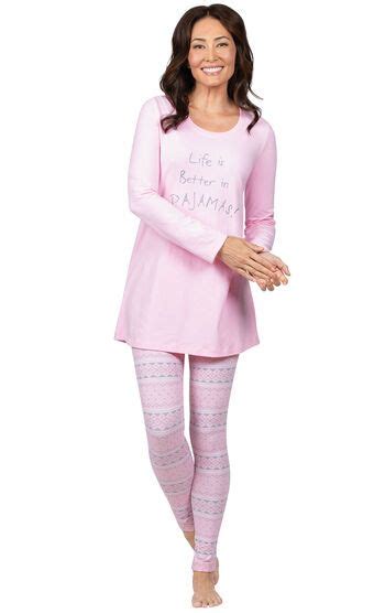 Addison Meadow Pajamagram Long Sleeve Legging Set Pink Fair Isle