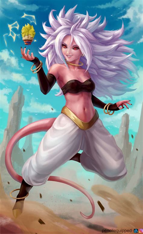 Android 21 Dragon Ball Pencil Equipped Dragon Ball Dragon Ball Art Dragon Ball Z