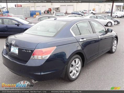 2010 Honda Accord Ex L V6 Sedan Bali Blue Pearl Gray Photo 4