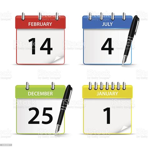 Kalender Web Farbe Iconsvorlage Stock Vektor Art und mehr Bilder von