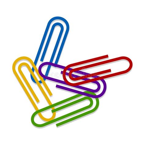 Set Of Colour Paper Clips Isolated On White Background Vector