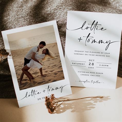 Minimalist Wedding Invitation Template Modern Wedding Invite - Etsy