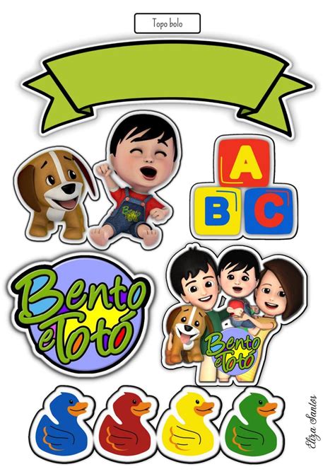 Topper Bolo Bento E Tot Para Imprimir Aniversario Infantil Bolo