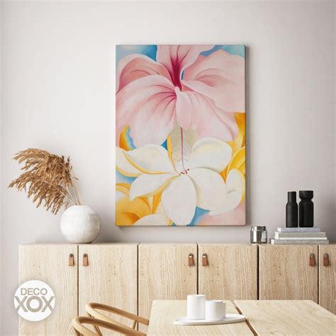 Georgia O Keeffe Painting Hibiscus With Plumeria Canvas Print Floral