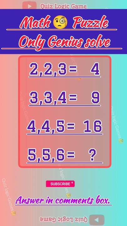 Only Genius Can Solve Math Puzzles😱😱💯 Challenge Quiz Puzzle Foryou