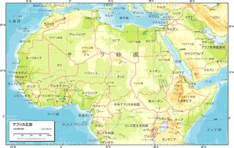 【地域図アフリカ北部自然図】の画像素材19601082 地図素材ならイメージナビ